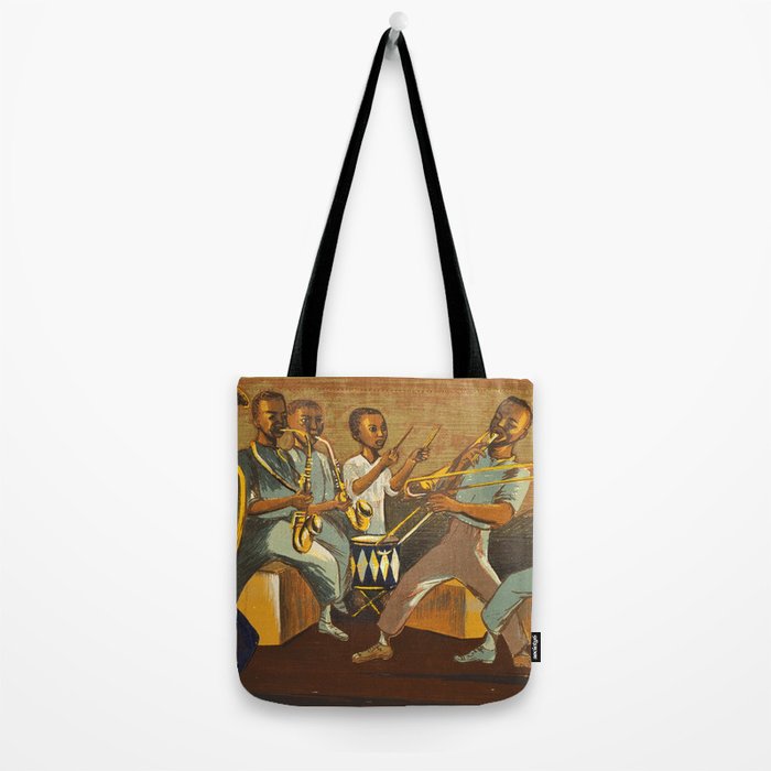 African American Masterpiece 'Harlem Musicians' WPA musical painting by Elizabeth Olds Tote Bag Gallery Image 2