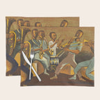 African American Masterpiece 'Harlem Musicians' WPA musical painting by Elizabeth Olds Placemat Gallery Image 1