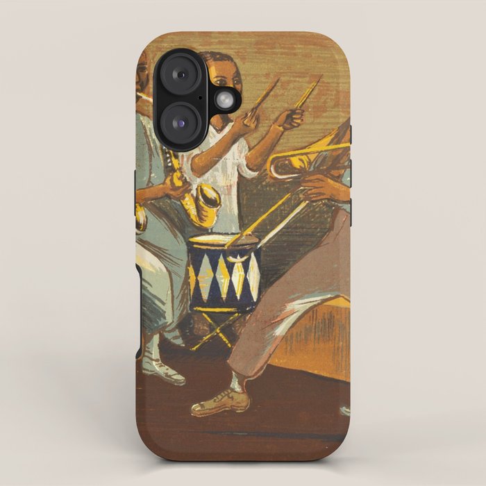 African American Masterpiece 'Harlem Musicians' WPA musical painting by Elizabeth Olds iPhone Case Gallery Image 1