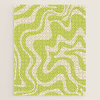 Retro Liquid Swirl Abstract Pattern in Light Lime Linden Green and Beige Jigsaw Puzzle Gallery Image 1