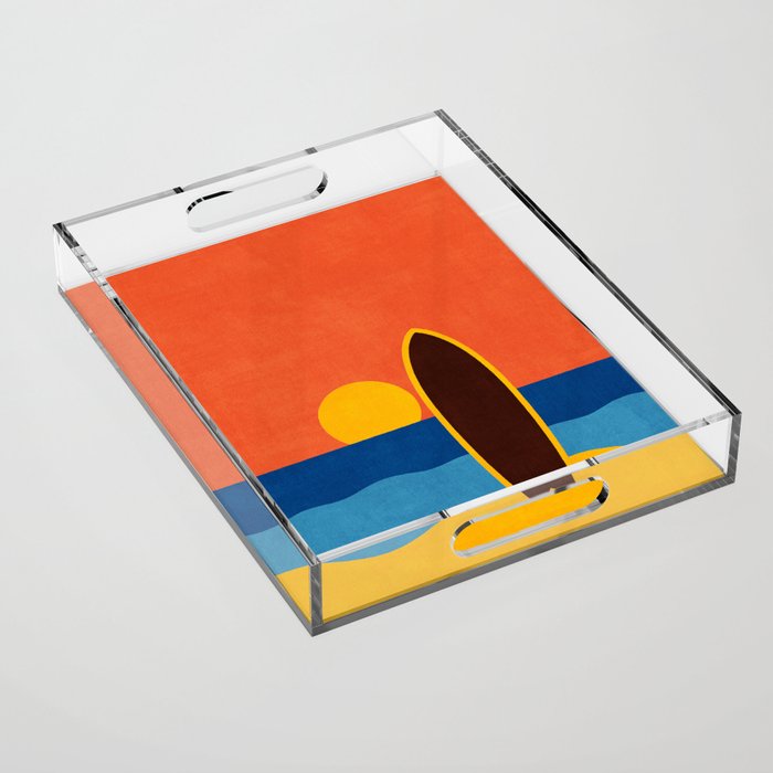 LANDSHAPES - Beach - sunset Acrylic Tray Gallery Image 1