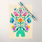 Modern Poppies Wrapping Paper Gallery Image 1