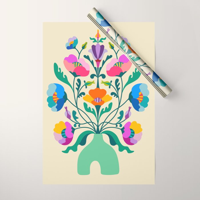 Modern Poppies Wrapping Paper Gallery Image 1