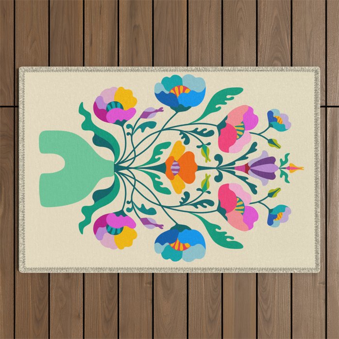 Modern Poppies Outdoor Rug Gallery Image 1