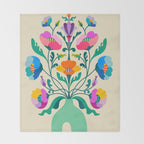 Modern Poppies Throw Blanket Gallery Image 2