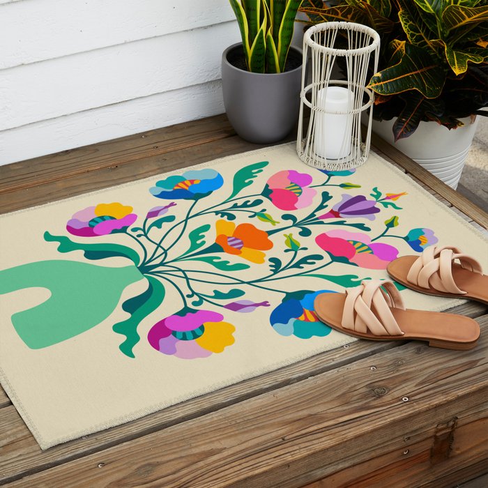 Modern Poppies Outdoor Rug Gallery Image 2
