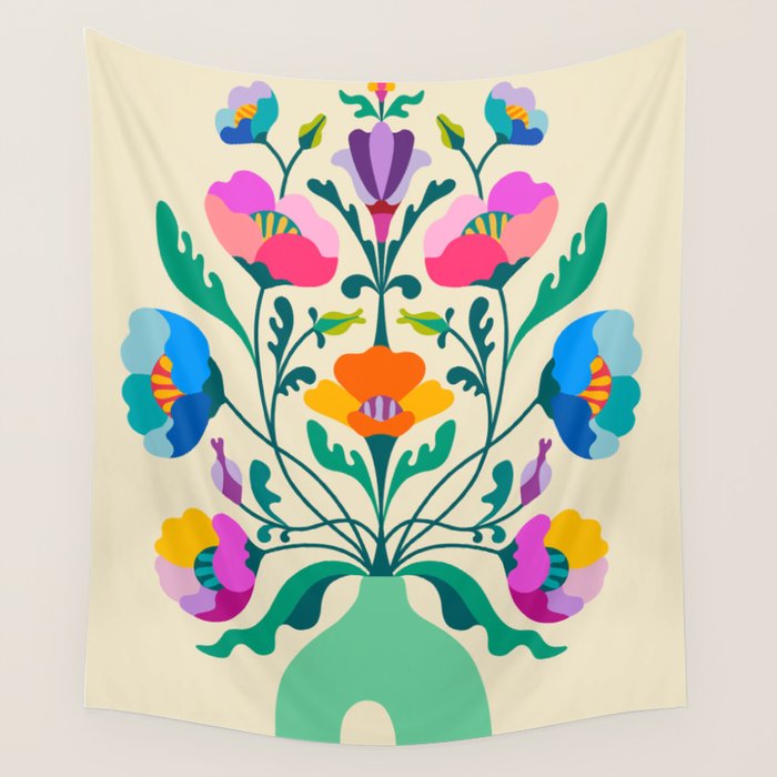 Modern Poppies Wall Tapestry Gallery Image 4