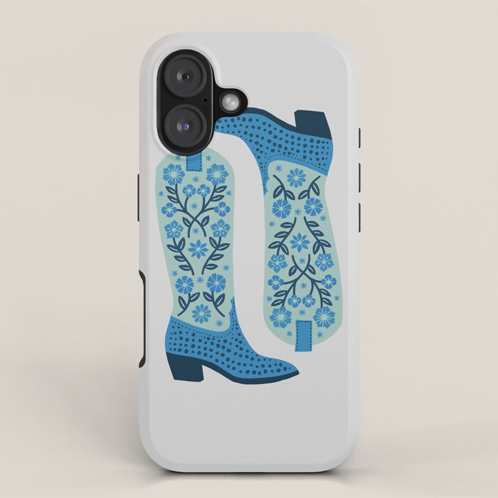 Cowgirl Boots â Mint and Blue iPhone Case Gallery Image 1