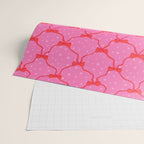 Christmas bows with snow, pink and red Wrapping Paper Gallery Image 2