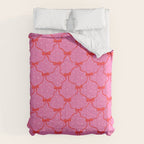 Christmas bows with snow, pink and red Comforter Gallery Image 6