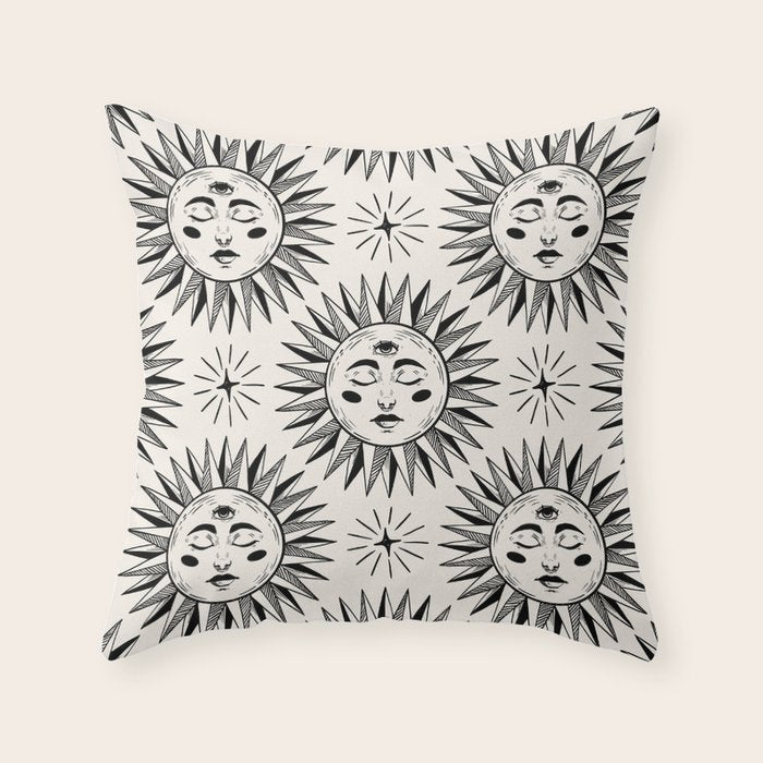 Vintage Sun Throw Pillow Gallery Image 6