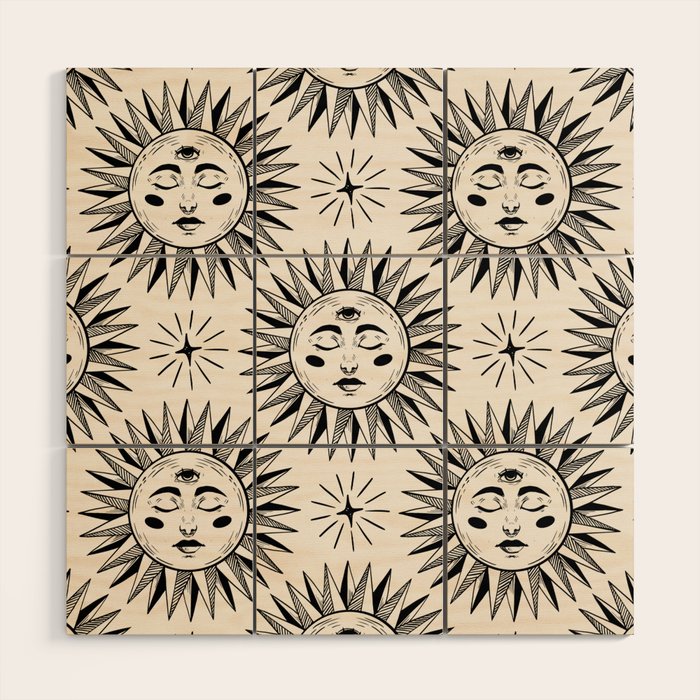 Vintage Sun Wood Wall Art Gallery Image 1