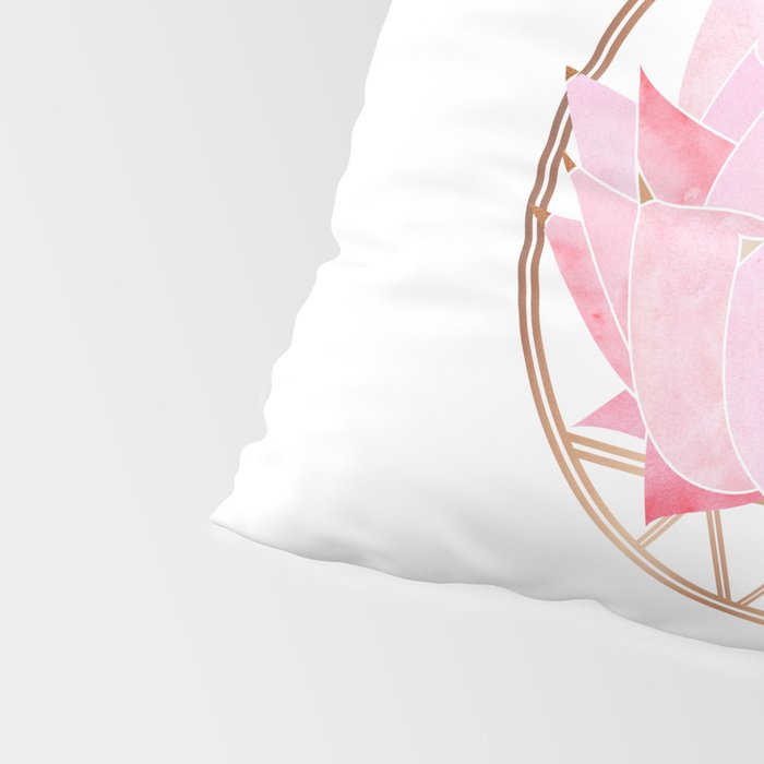 Pink Lotus Botanical Pillow Sham Gallery Image 4