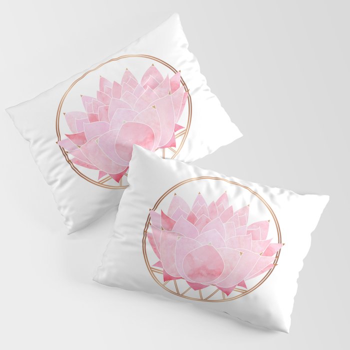 Pink Lotus Botanical Pillow Sham Gallery Image 3
