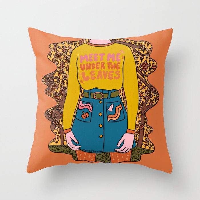 Meet Me Under the Leaves Throw Pillow Gallery Image 6