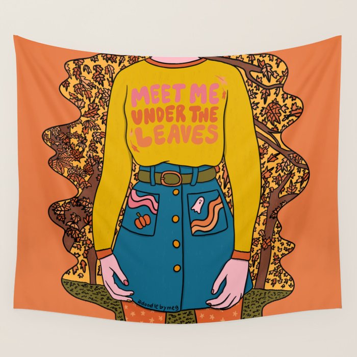 Meet Me Under the Leaves Wall Tapestry Gallery Image 1