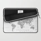 We travel not to escape life grayscale world map Laptop Sleeve Gallery Image 2