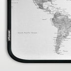 We travel not to escape life grayscale world map Laptop Sleeve Gallery Image 3