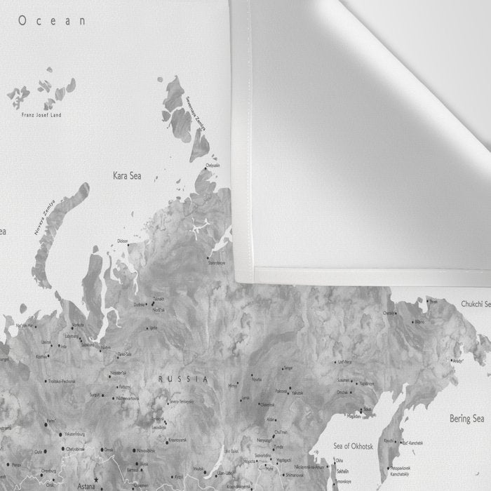 We travel not to escape life grayscale world map Wall Tapestry Gallery Image 3