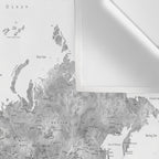 We travel not to escape life grayscale world map Wall Tapestry Gallery Image 3