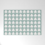 Clovers XXXI Sage Green Botanical Pattern Welcome Mat Gallery Image 1