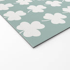 Clovers XXXI Sage Green Botanical Pattern Welcome Mat Gallery Image 2