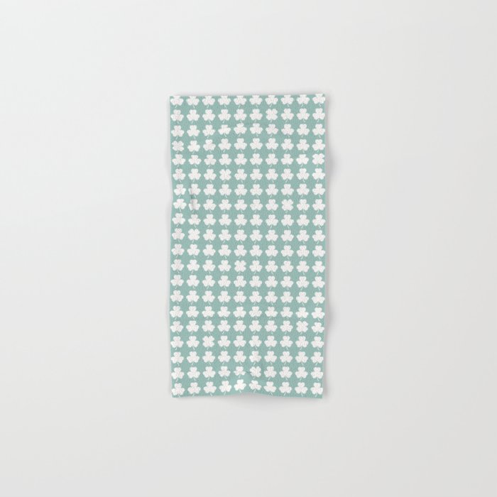 Clovers XXXI Sage Green Botanical Pattern Bath Towel Gallery Image 1