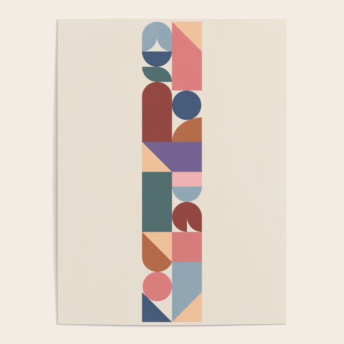 Geometric Balance Multicolor Poster Gallery Image 1