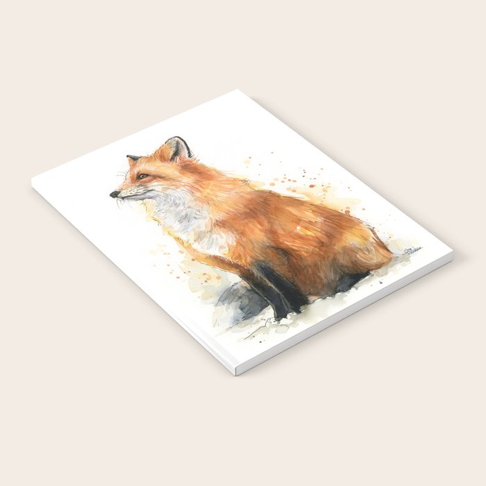 Fox Watercolor Red Fox Painting Notebook Gallery Image 2