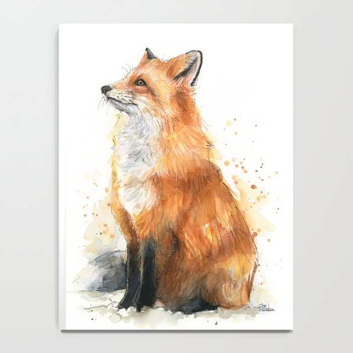 Fox Watercolor Red Fox Painting Notebook Gallery Image 4