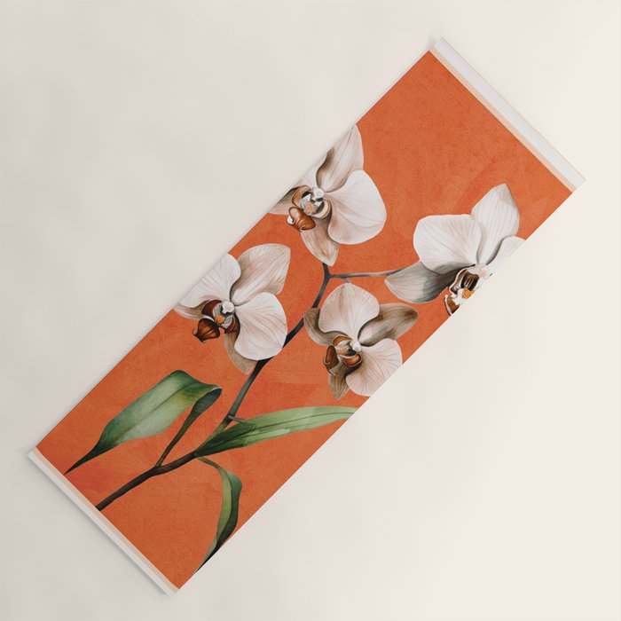 White Orchid Floral Art 3  Yoga Mat Gallery Image 1