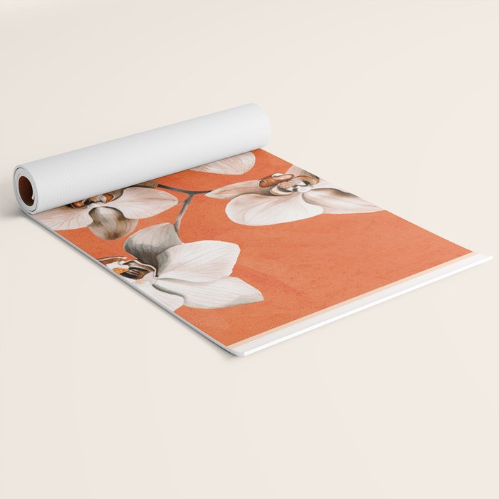 White Orchid Floral Art 3  Yoga Mat Gallery Image 2