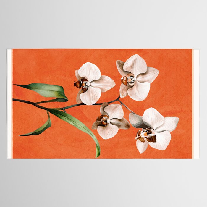 White Orchid Floral Art 3  Tablecloth Gallery Image 2