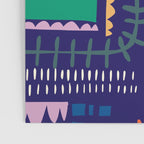 Block print geometrics blue Poster Gallery Image 3