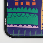 Block print geometrics blue Laptop Sleeve Gallery Image 3