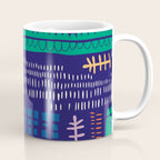 Block print geometrics blue Coffee Mug Gallery Image 1
