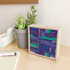 Block print geometrics blue Mini Art Print Gallery Image 2