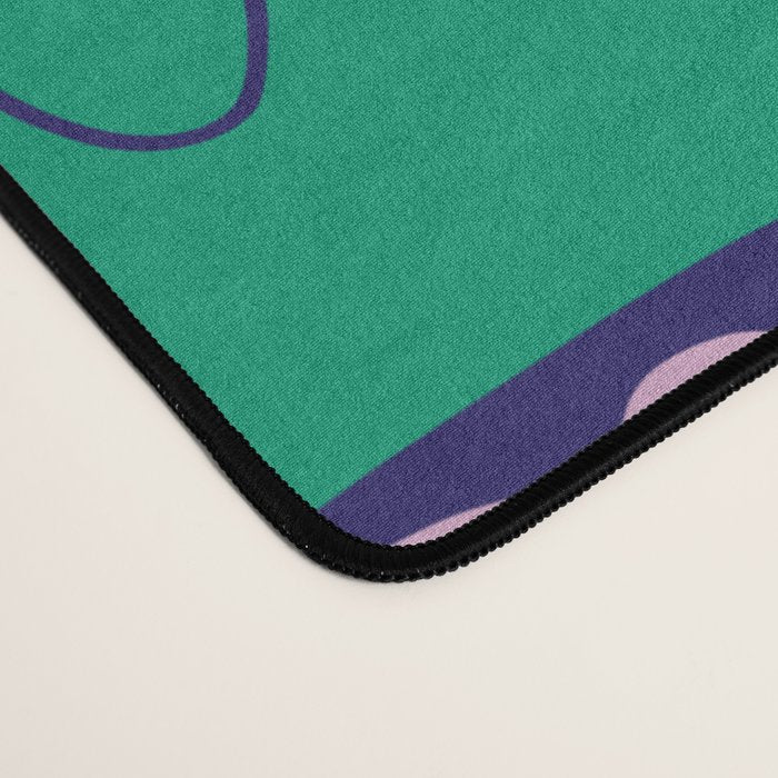 Block print geometrics blue Desk Mat Gallery Image 4
