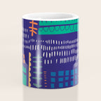 Block print geometrics blue Coffee Mug Gallery Image 4