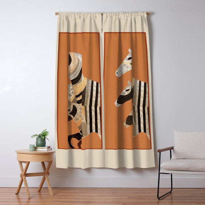 Horses in Stripes II Window Curtain Gallery Image 1