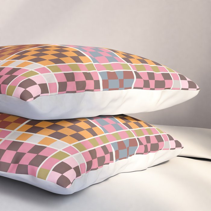 Vibrant Checkered Grid Pillow Sham Gallery Image 3