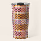 Vibrant Checkered Grid Travel Mug Gallery Image 1