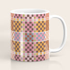 Vibrant Checkered Grid Coffee Mug Gallery Image 1