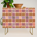 Vibrant Checkered Grid Credenza Gallery Image 1