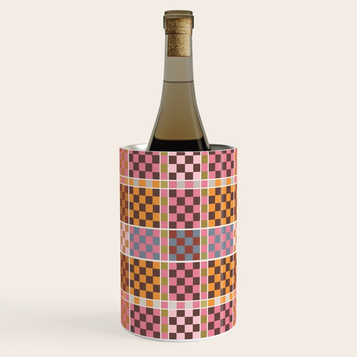Vibrant Checkered Grid Wine Chiller Gallery Image 3