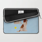 Dogs and a Tennis Ball - Brown and Blue Laptop Sleeve Gallery Image 2