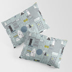 City life blocks blue teal Pillow Sham Gallery Image 3