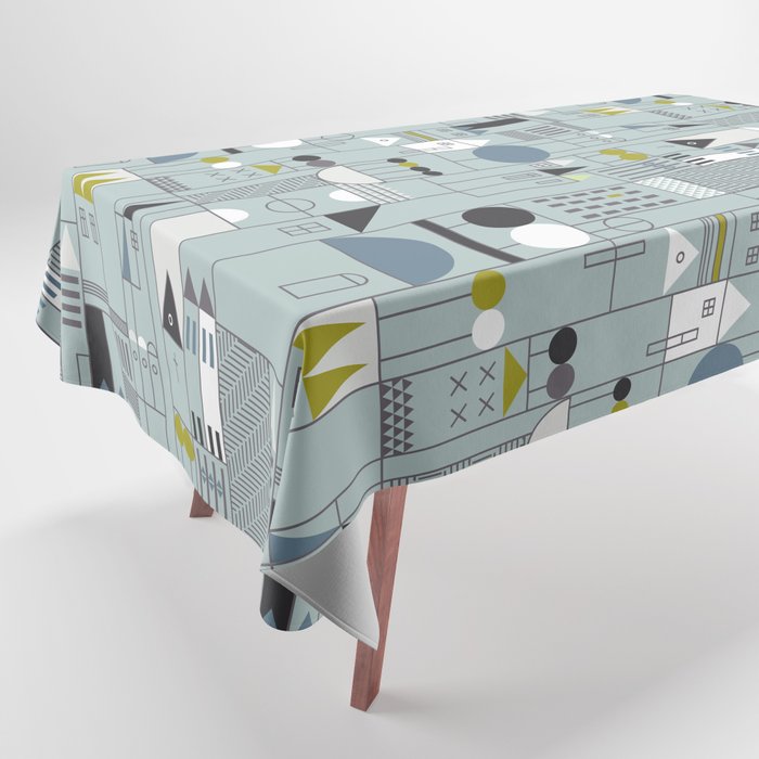 City life blocks blue teal Tablecloth Gallery Image 1