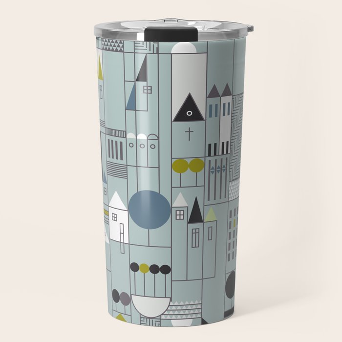 City life blocks blue teal Travel Mug Gallery Image 1