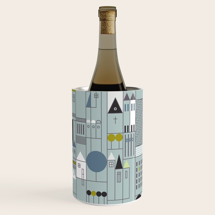 City life blocks blue teal Wine Chiller Gallery Image 1